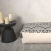 Kiki - Rectangular Pouf Ottoman Floor Cushion Natural - Black - Image 2