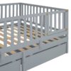 Full Size Daybed With Fence Guardrails And 2 Drawers - Gray - Image 14