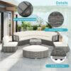 Patio Furniture Set Outdoor Daybed Rattan Sectional With Cushions And Center Table - Beige - Image 8