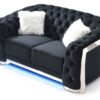 Loveseat With Flared Arms - Black - Image 4