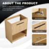 Modern Freestanding 30" Bathroom Vanity With Open Storage Compartment, Construction, Excluding Sink - Oak - Image 7