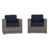 Club Chair (Set of 2) - Brown Gray / Navy Blue - Image 2
