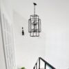 8 Light Metal Lantern Tiered Pendant Hanging Light Fixtures, Industrial Farmhouse Adjustable Height Chandeliers For Dining Room Hallway Foyer Entryway (E12 Bulbs Not Included) - Matte Black - Image 4