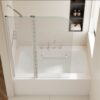 Aluminium Alloy Shower Doors For Bathtub - Brushed Nickel - Image 4