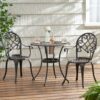 3 Piece Outdoor Aluminium Cast Bistro Set With Ice Bucket - Copper - Image 4
