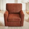 360 Degree Swivel Chair Accent Barrel Armchair With Side Pockets - Red - Image 9