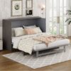 Queen Size Murphy Bed With Large Drawers - Brushed Gray - Image 16