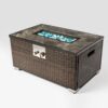Outdoor Fire Table Propane Fire Pit Rattan Gas Fire Table, Gas Fire Table With Tile Tabletop - Brown - Image 5