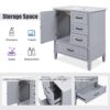 30" Bathroom Vanity With Sink, Bathroom Cabinet With A Door, 3 Drawers Legs, Adiustable Foot Pads - Gray - Image 7