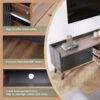 Mid Century TV Stand With 2 Cabinets & Open Compartments, Entertainment Center For Tvs Up To 70'', Television Console For Living Room - Dark Coffee / Black - Image 10