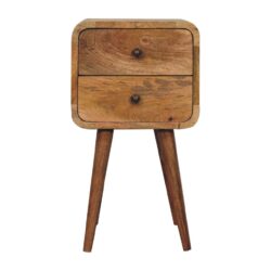 Mini Curved Nightstand - Oak