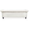 84.65" Rolled Arm Chesterfield 3 Seater Sofa - White - Image 8