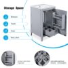 Modern 20.3" Bathroom Vanity With Sink And Functional Storage - Gray - Image 8