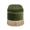 Melinda - Oval Tufted Bullion Fringe Storage Bench - Olive Green - Image 3