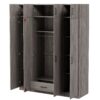 Contemporary 4 Door Wardrobe With 1 Drawer And Top Cabinet - Gray - Image 2