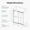 Frameless Double Sliding Soft-Close Shower Door, 3 / 8" Thick SGCC Tempered Glass Door - Brushed Gold - Image 3