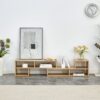 2 Piece Cube TV Stand And L Shaped Entertainment Center With Open Storage And 2 Shelves - Burly Wood - Image 6
