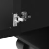 Modern Mirrored TV Stand For TV Up To 55", Entertainment Center Solid Wood Legs, Metal Handle And 3 Adjustable Shelves For Living Room - Black - Image 15