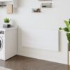 Laundry Room, Folding Table Wall Mounted Folding Table For Small Spaces, Fold Down Desk, Workbench, Addition To Garage & Shed - White - Image 4