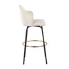 Ahoy - Contemporary Fixed Height Bar Stool Round Footrest (Set of 2) - Cream / Black - Image 3