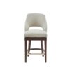 Counter Stool With Swivel Seat, Upholstery And Solid Wood Legs - Cream - Image 4