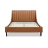 Aspen - Queen Vertical Tufted Modern Headboard Platform Bed Set - Caramel Tan Brown - Image 2