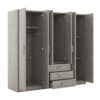 6 Doors Wardrobe Storage For Bedroom, With Big Drawers - Gray - Image 4