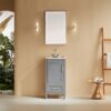 Fully Assembled 18'' Freestanding Single Bathroom Vanity With Ceramic Top - Gray - Image 4