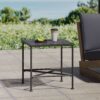 Outdoor Square Side Table With X Shaped Iron Frame - Black - Image 5