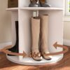 6 Tier Spinning Shoe Rack, Free Standing 360° Revolving Shoe Organizer - White - Image 10