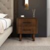Logan - Mid-Century Modern Nightsd Bed Side Tables With 2 Drawers - Brown - Image 5