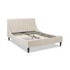Aspen - Queen Vertical Tufted Modern Headboard Platform Bed Set - French Beige - Image 5