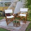 Folding Director Chair Canvas (Set of 2) - White - Image 2