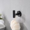 Bathroom Hardware Set Stainless Steel With Towel Bar, Paper Holder, And Hooks - Matte Black - Image 7