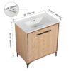 30" Bathroom Vanity Base With Basin And Storage Cabinet - Oak - Image 2