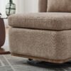 Modern Cushioned Armless Metal Base 360 Degree Swivel Chair With Pillow, Suitable For Living Room, Family Room, Bedroom, Lounge Area, Office - Taupe - Image 8