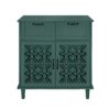 2 Door 2 Drawer Cabinet, American Furniture, Suitable For Bedroom, Living Room, Study - Dark Green - Image 11