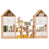 Versatile Children's Bookshelf With House Shaped Design Multifunctional Storage For Books And Toys - Natural Wood - Image 5