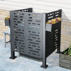 3Ft X 3Ft Air Conditioner Fence For Outdoor Units, Metal Privacy Fence Cover, Perfect To Conceal Air Conditioning Units - Charcoal