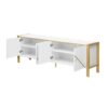 Modern Minimalist TV Stand For TVs Up To 75", Entertainment Center Media Console Cabinet With 2 Spacious Cabinets For Living Room - White - Image 10