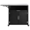 Versatile Outdoor Cabinet With Folding & Expandable Work Surfaces, Ample Storage Space, And Lockable Wheels - Matte Black - Image 10
