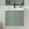 Wall Mounted Bathroom Vanity With 2 Drawers, Ideal For Small Bathrooms - Green - Image 22
