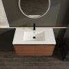 36" Bathroom Vanity Set With Resin Countertop Sink And 2 Doors - Brown - Image 5