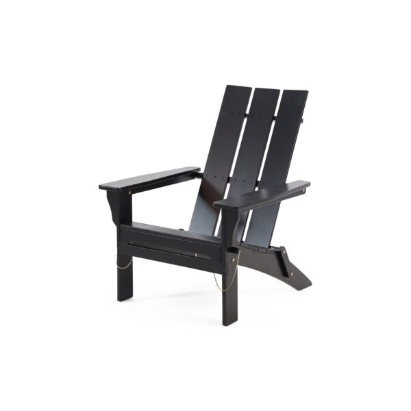 Aurascape - Outdoor Acacia Wood Foldable Adirondack Chair - Black