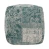 Ocean - Square Pouf Ottoman And Floor Cushion - Teal / Beige - Image 4