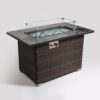 44" Outdoor Fire Pit Table, Propane Fire Table With Ceramic Tabletop Gas Fire Table - Espresso - Image 5