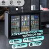 53" Beverage Refrigerators 3 Glass Door Back Bar, 480 Cans Cooler, Commercial Beer Wine And Drink Fridge, 11.3 Cu.Ft - Black - Image 6
