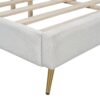 Queen Size Platform Bed With Legs, Frame And Tufted Headboard - Beige - Image 5