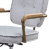 Siecross - Vintage Top Grain Leather Office Chair - Antique White / Gray - Image 5
