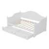 Twin Size Daybed With 2 Storage Drawers, Sofa Bed With Handrail For Living Room Bedroom - White - Image 4
